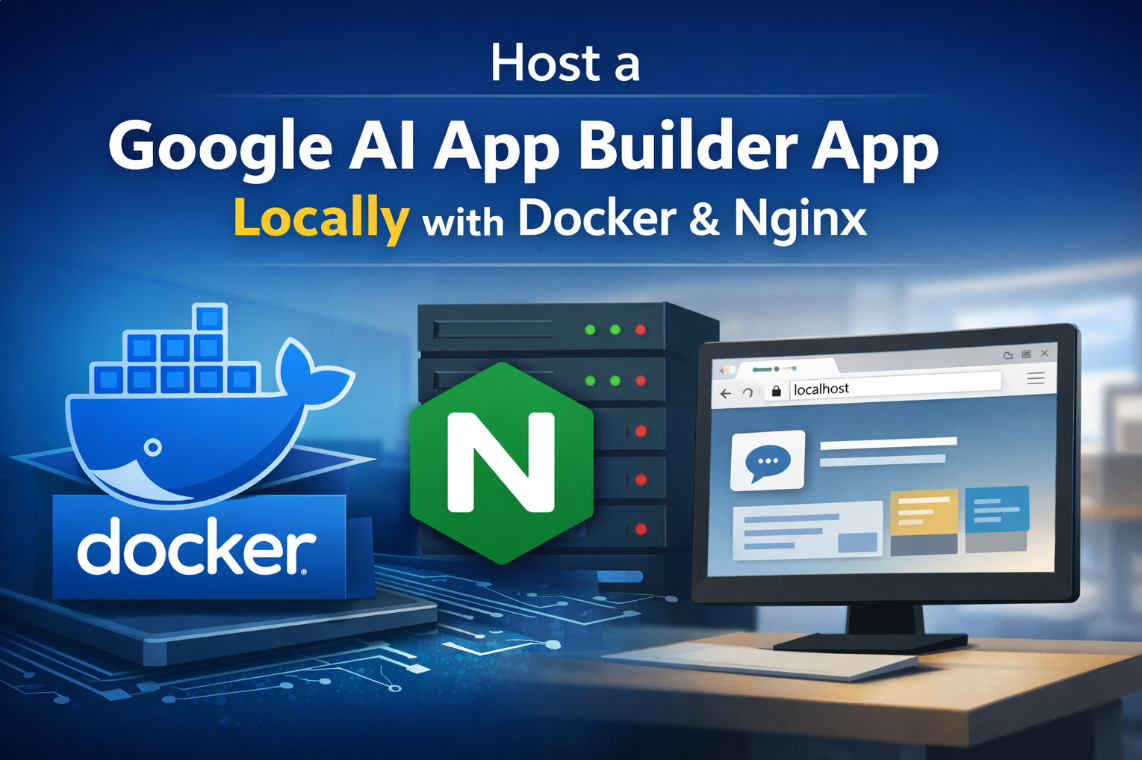 Local hosting of a Google AI App Builder frontend using Docker and Nginx